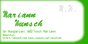 mariann wunsch business card